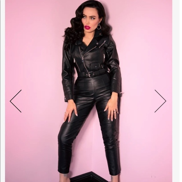 Nwt Vixen by Micheline Pitt Bad Girl Vegan Leather Cigarette Pants - Picture 5 of 15